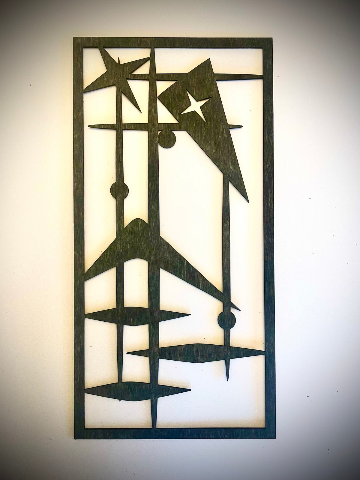 Mid Century Modern Wood Wall Art | 4-Panel Set | Multiple Sizes & Finishes | Set B