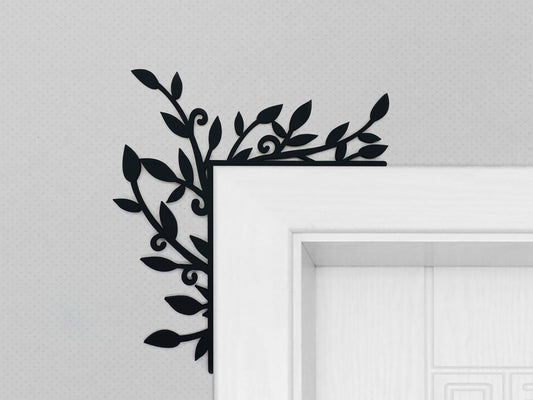 Floral Wood Window & Door Corner Accent & Trim | Set of 2 | Multiple Sizes & Finishes | Style 08