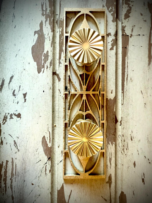 Boho Art Deco Peacock Feather Wood Drawer Knob & Pull Accent | Set of 2 | 15 Finishes | Set AV