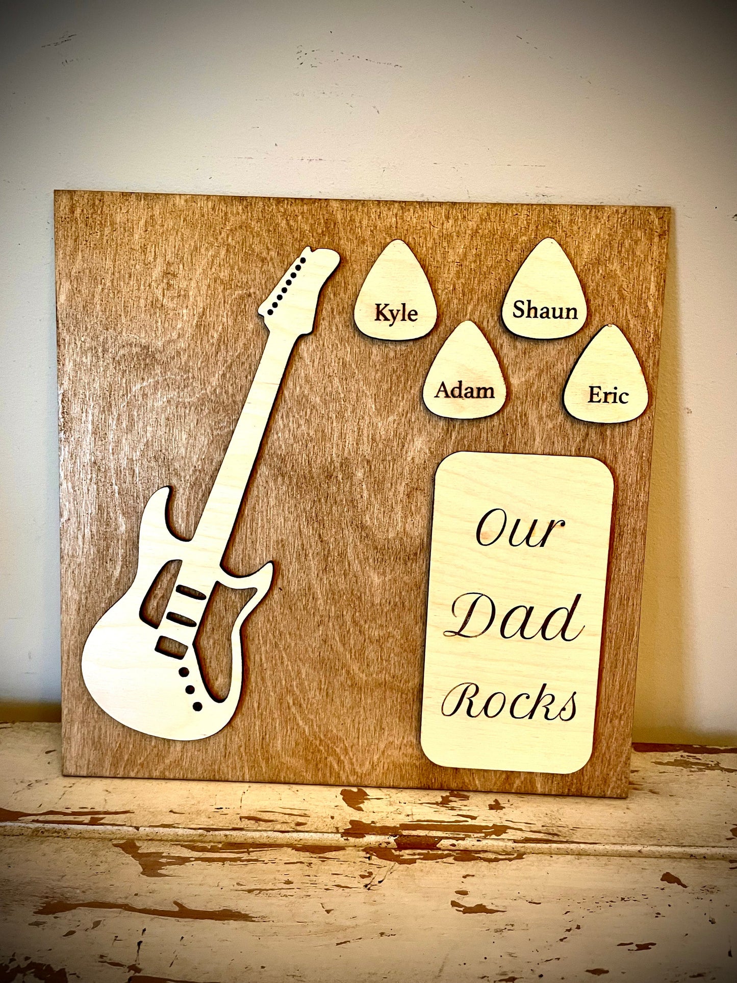 Custom Guitar Wood Plaque | Father's Day, Birthday & Christmas Gift