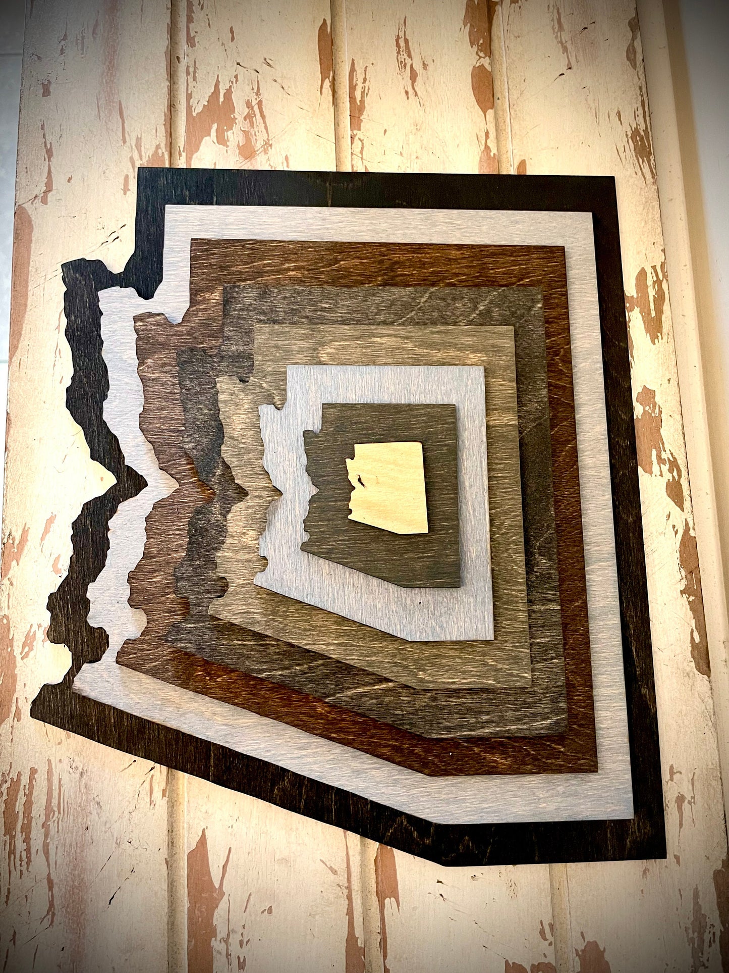 Arizona Stacked State 3D Wood Table & Wall Art | Multi-Color