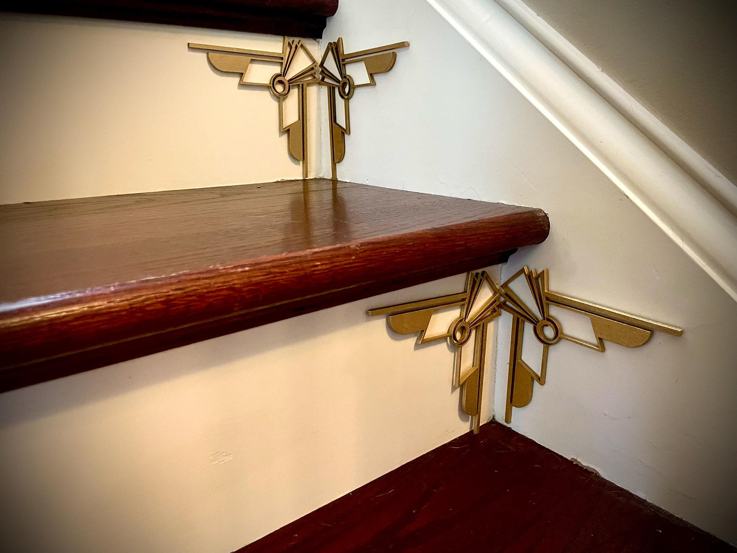 Art Deco art deco staircase corner accents / embellishments (set of 4)  Set Y