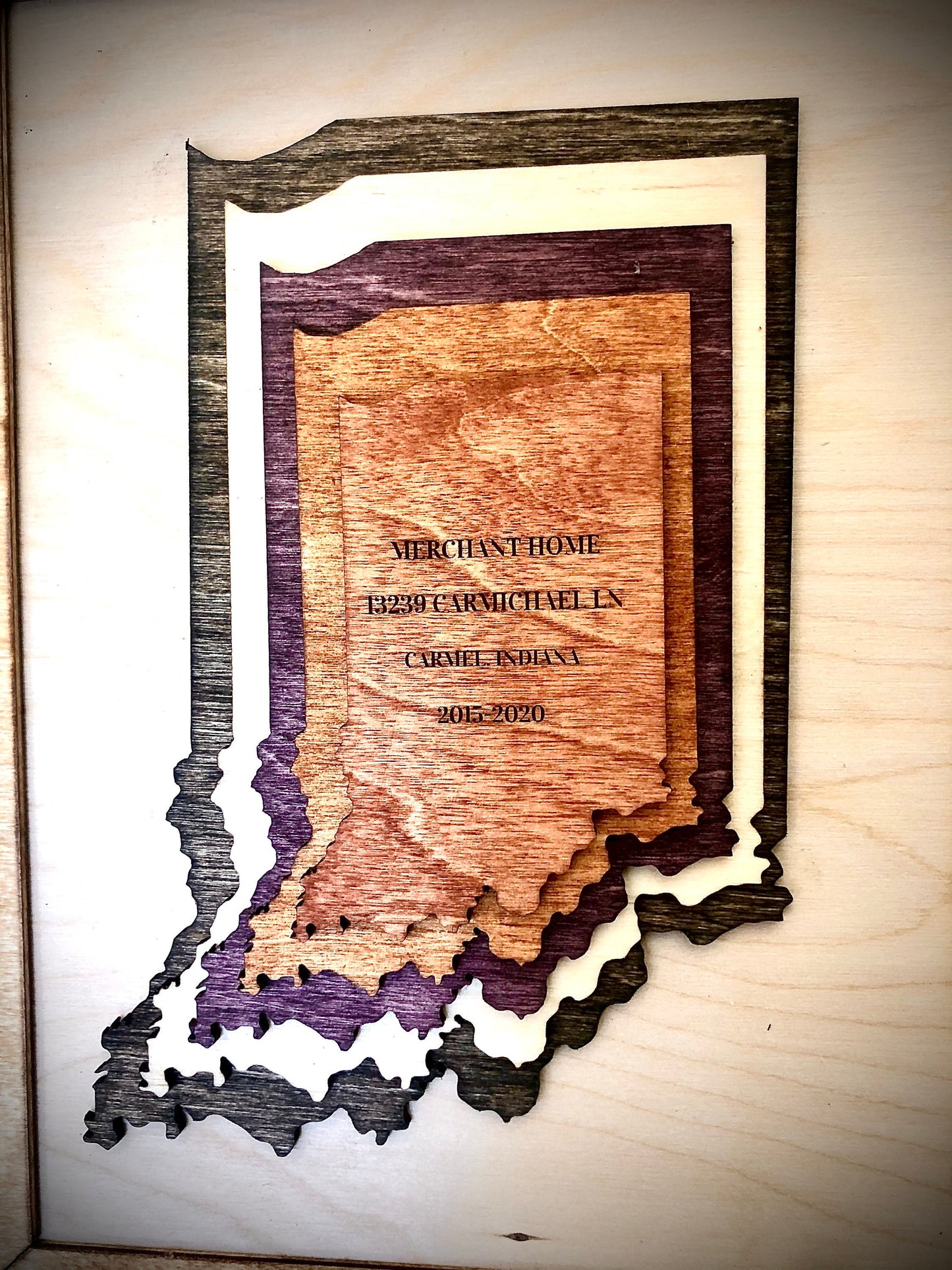 Realtor Closing Gift | Home Photo & Stacked State Engraved on Wood | 20x12 with Easel