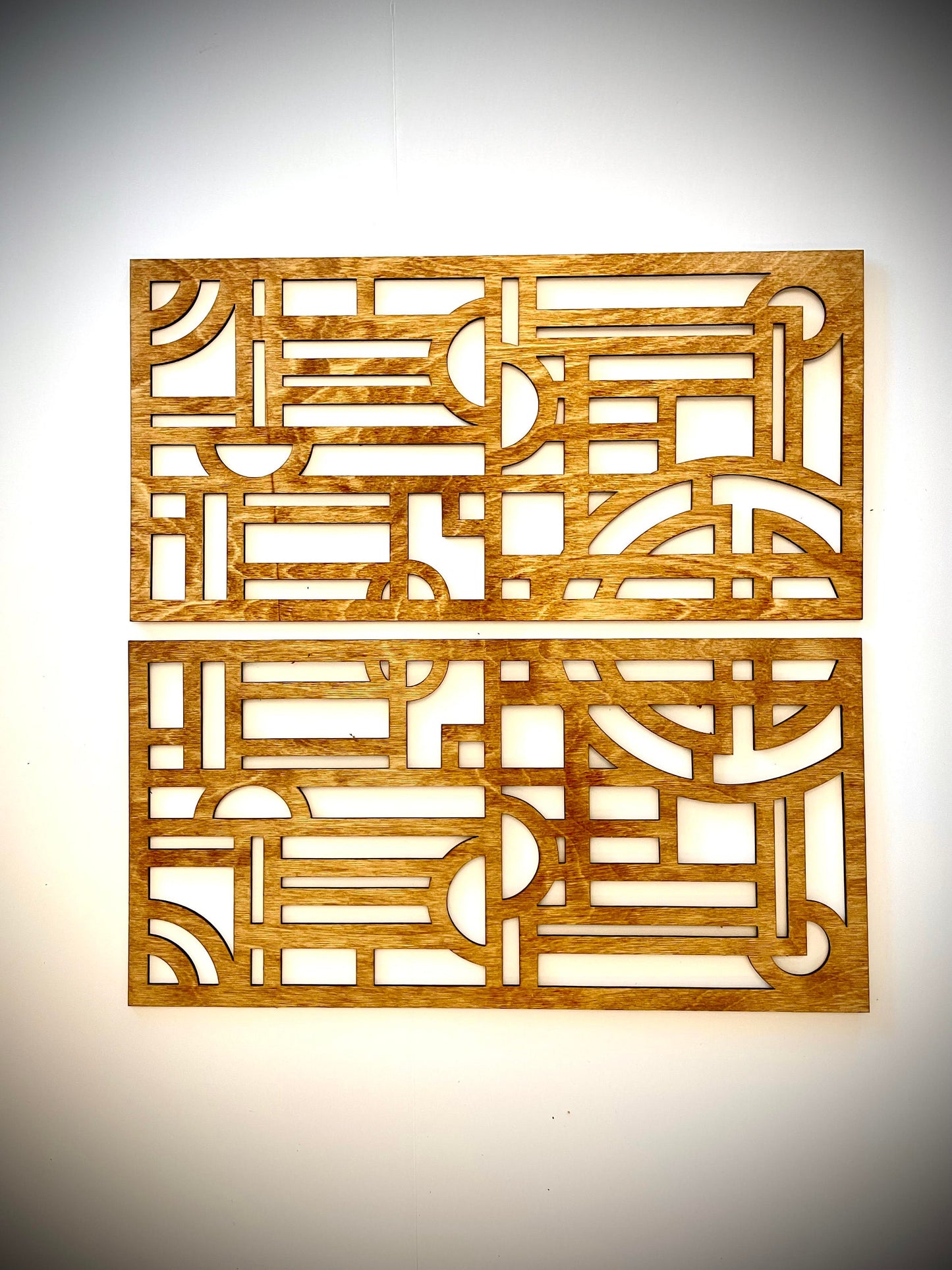Art Deco Geometry 2-Panel Wood Wall Art - Style B