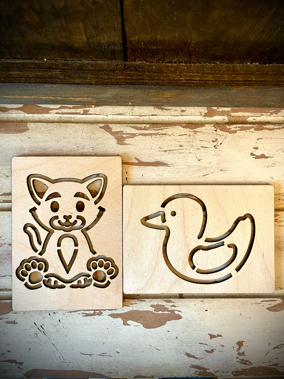 Farm Animal Laser Cut Wooden Stencils for Crafting & Drawing | Set of 14 or Individual