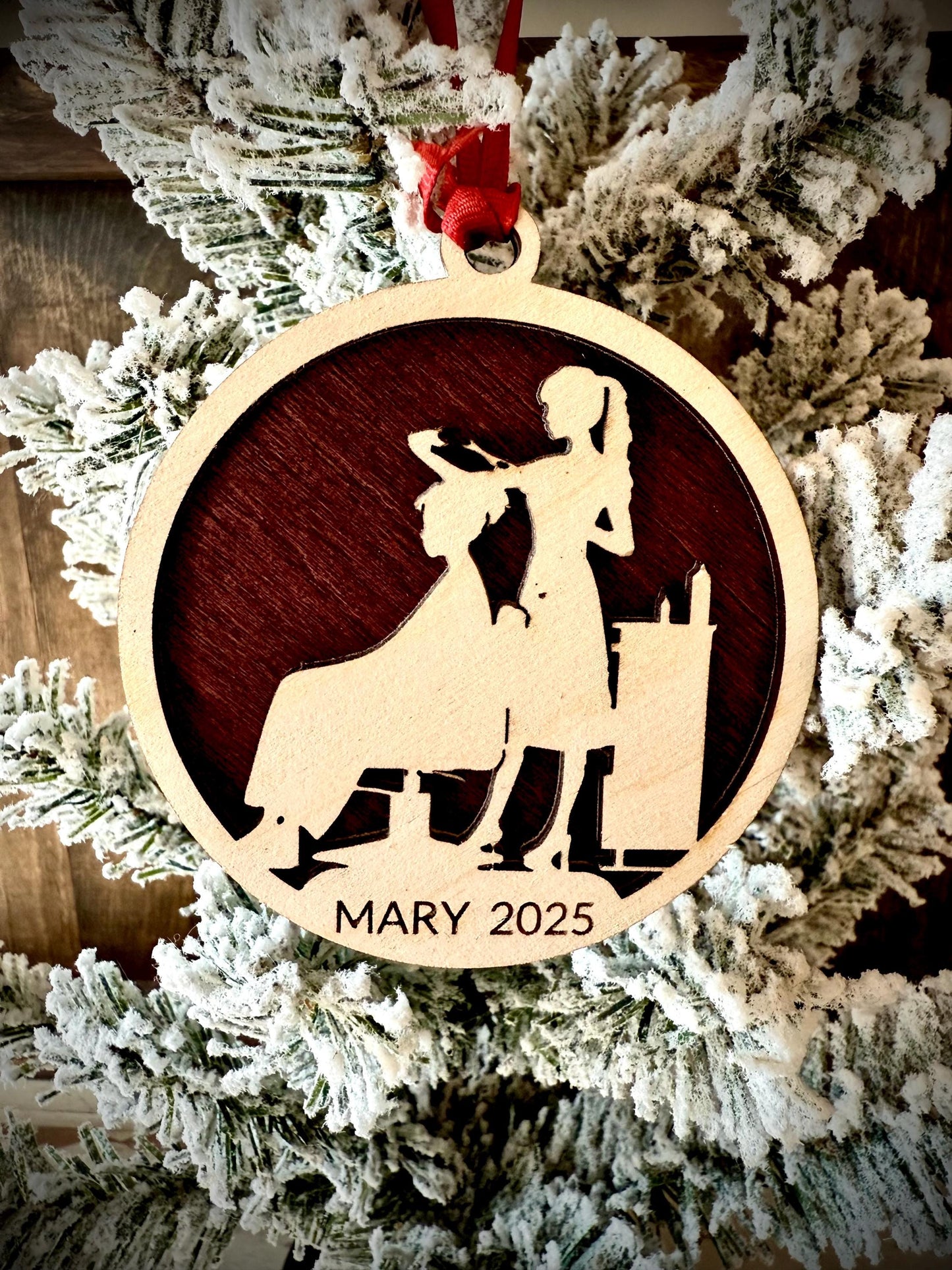 Hairdresser Beautician Personalized 2-Layer Wood Christmas Ornament & Gift Tag | Multiple Finishes | Hairdresser Gift