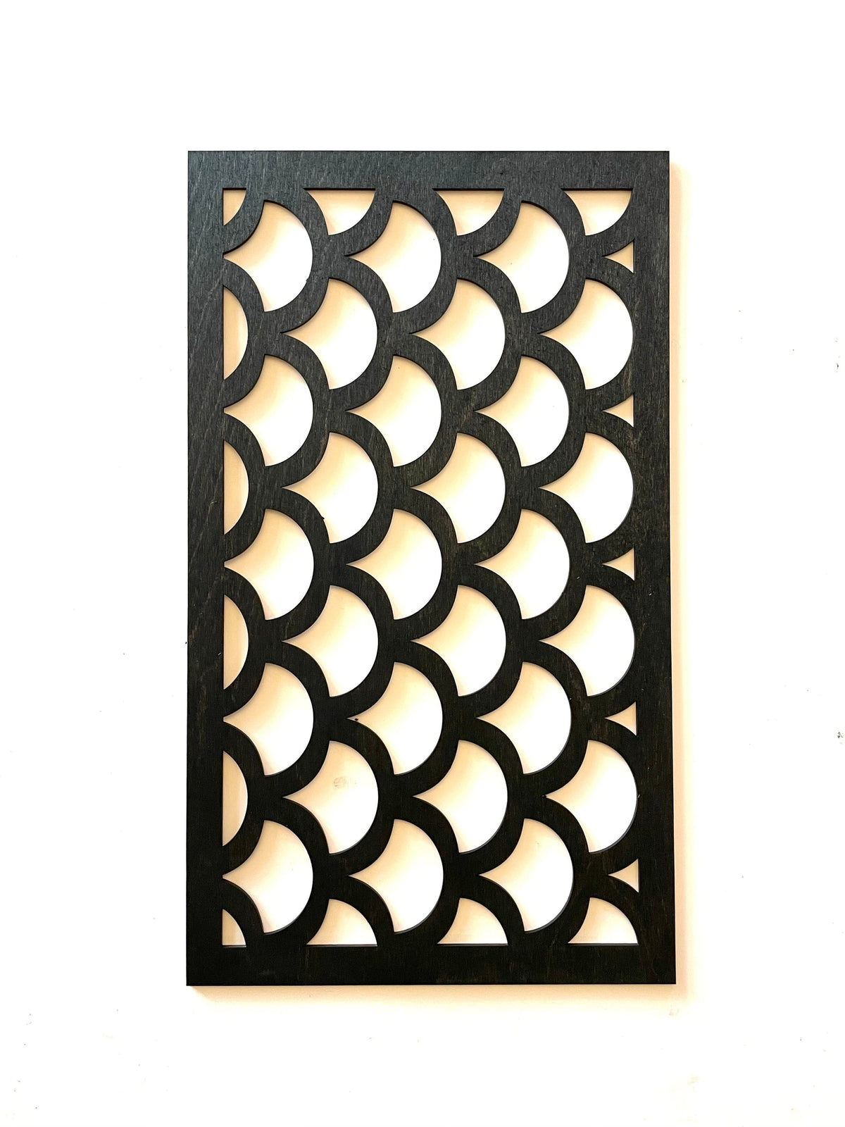 Modern Geometry Wood Wall Art 3-panel set - scalloped pattern panel view