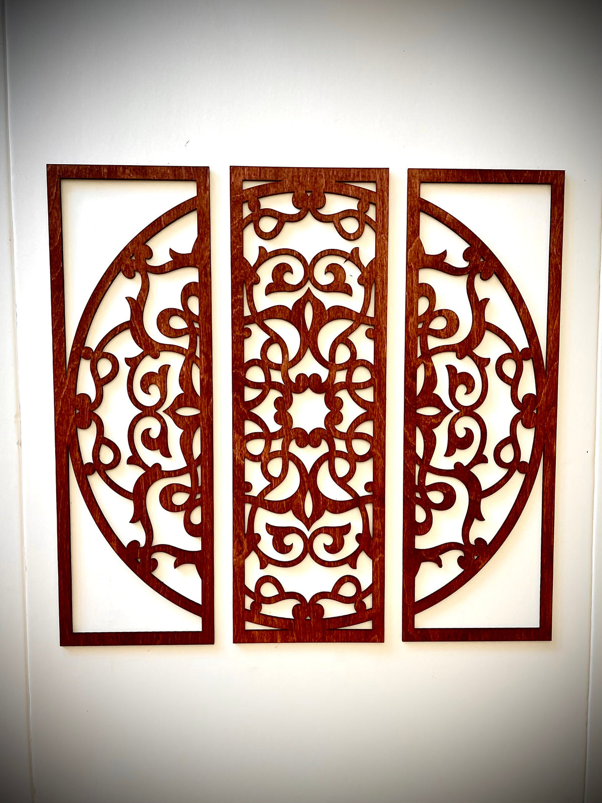 Flower Mandala Wood Wall Art | 3-Panel Set | Multiple Finishes | Style 2021-002