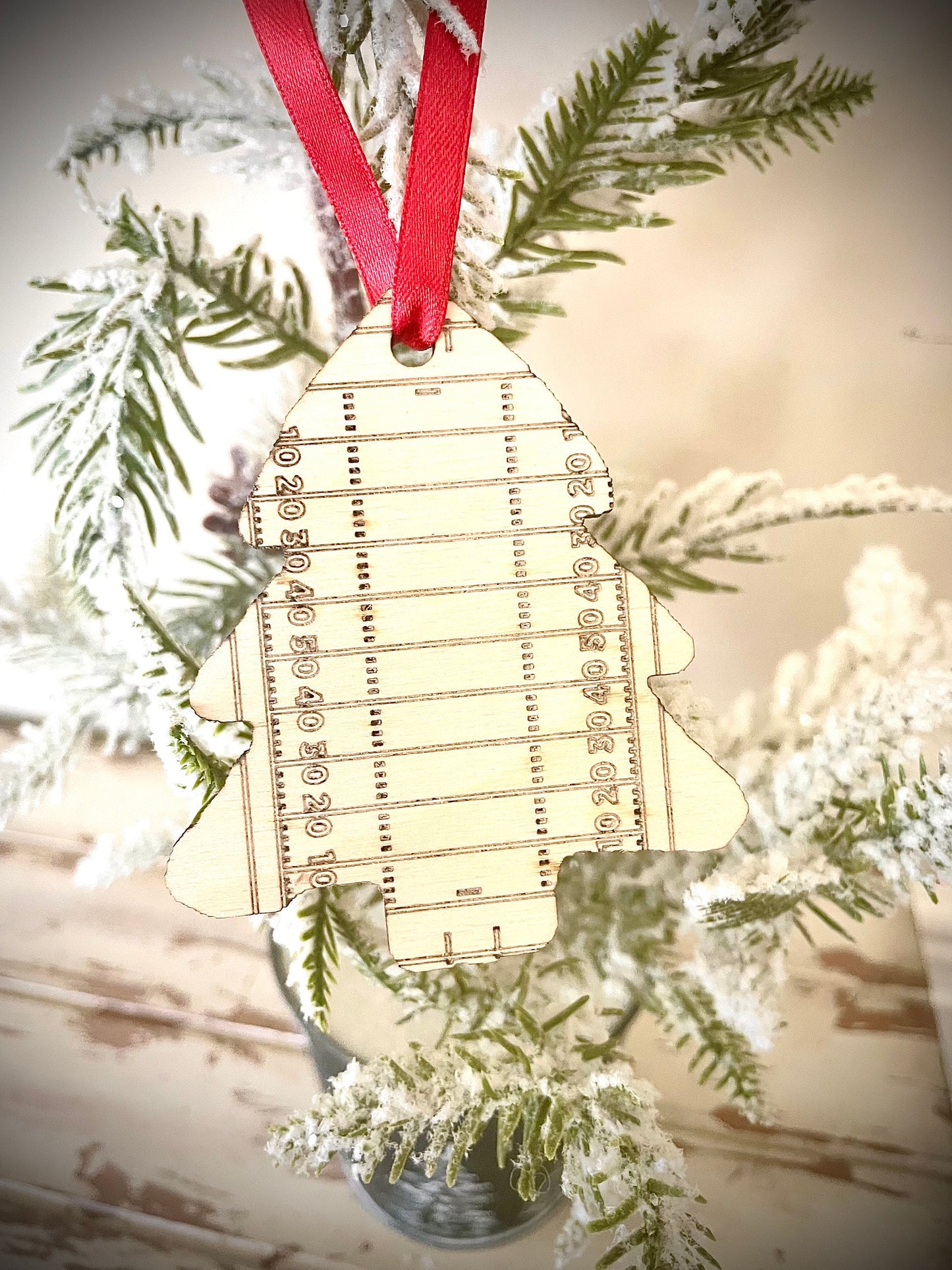 Football Field on Christmas Tree Wood Ornament & Gift Tag | Football Gift | Coach Gift