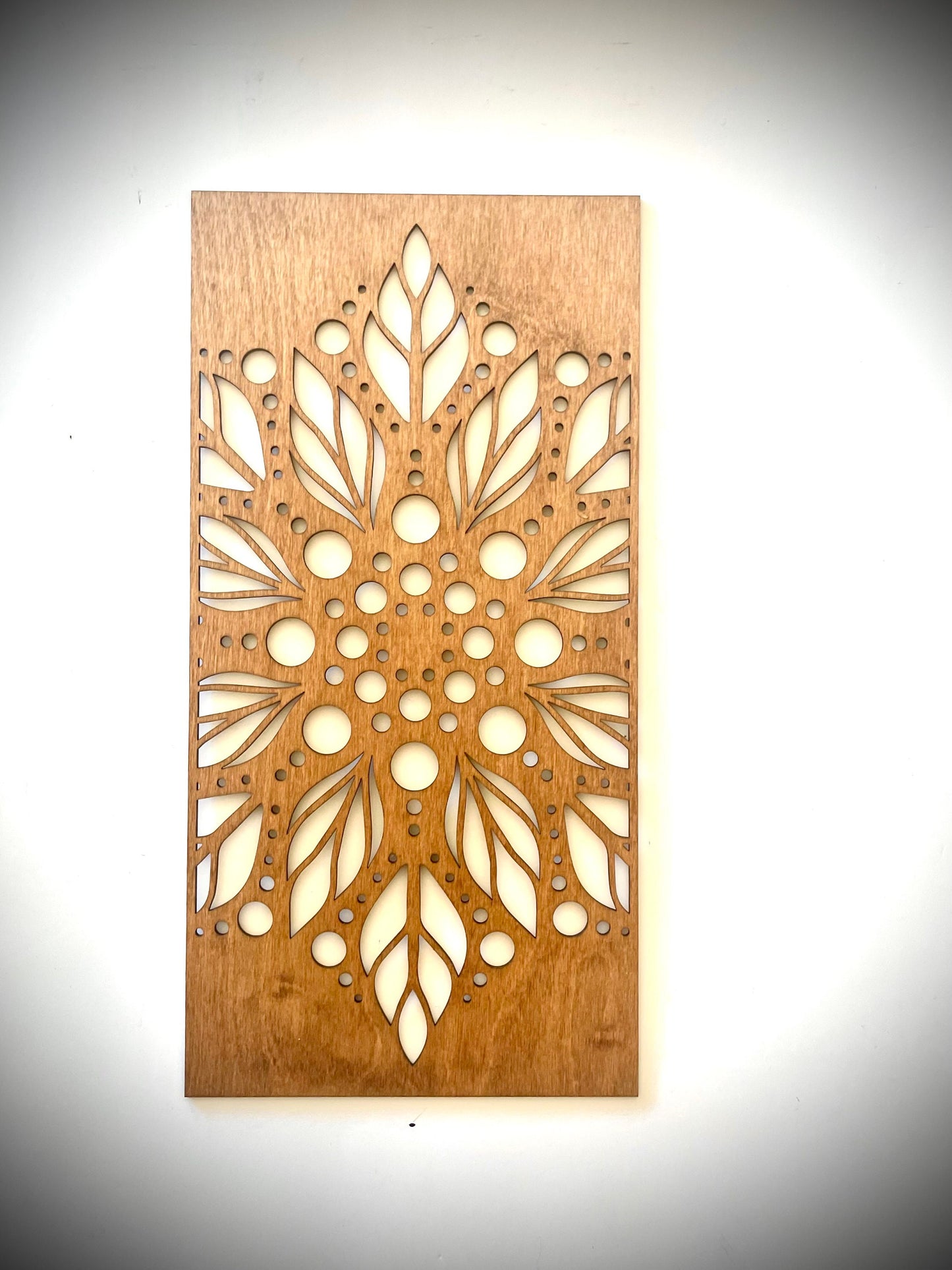 Boho Modern Leaf Mandala Wood Wall Art | 3-Panel Set | Multiple Finishes