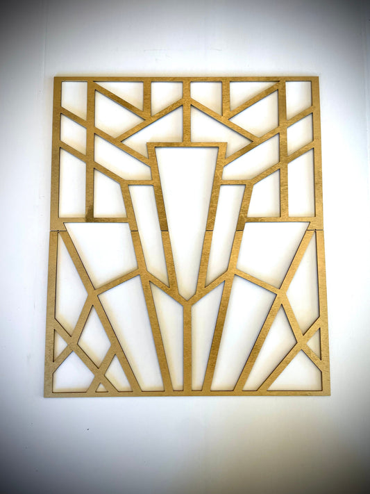 Boho Modern Art Deco Art Deco 2 piece framed marquee wood wall art, 2 panel in multiple sizes and finishes