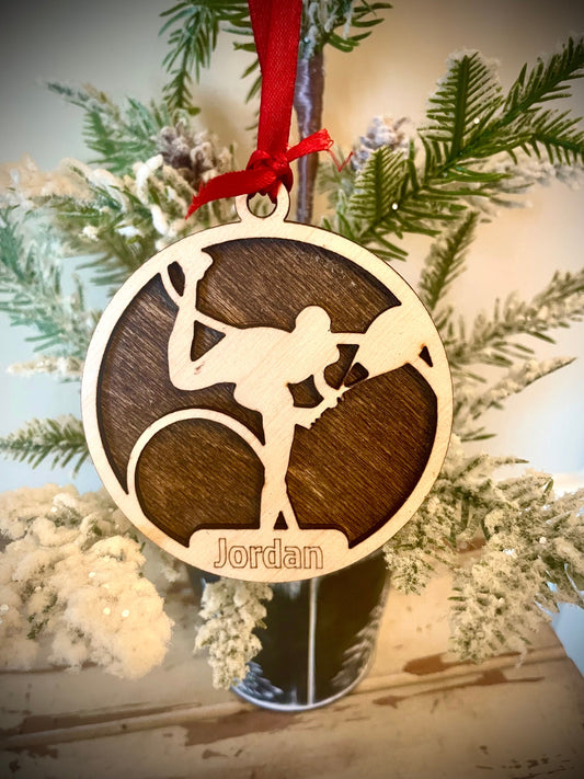 Tennis Player Personalized 2-Layer Wood Christmas Ornament & Gift Tag | Multiple Finishes | Tennis Gift (#18)