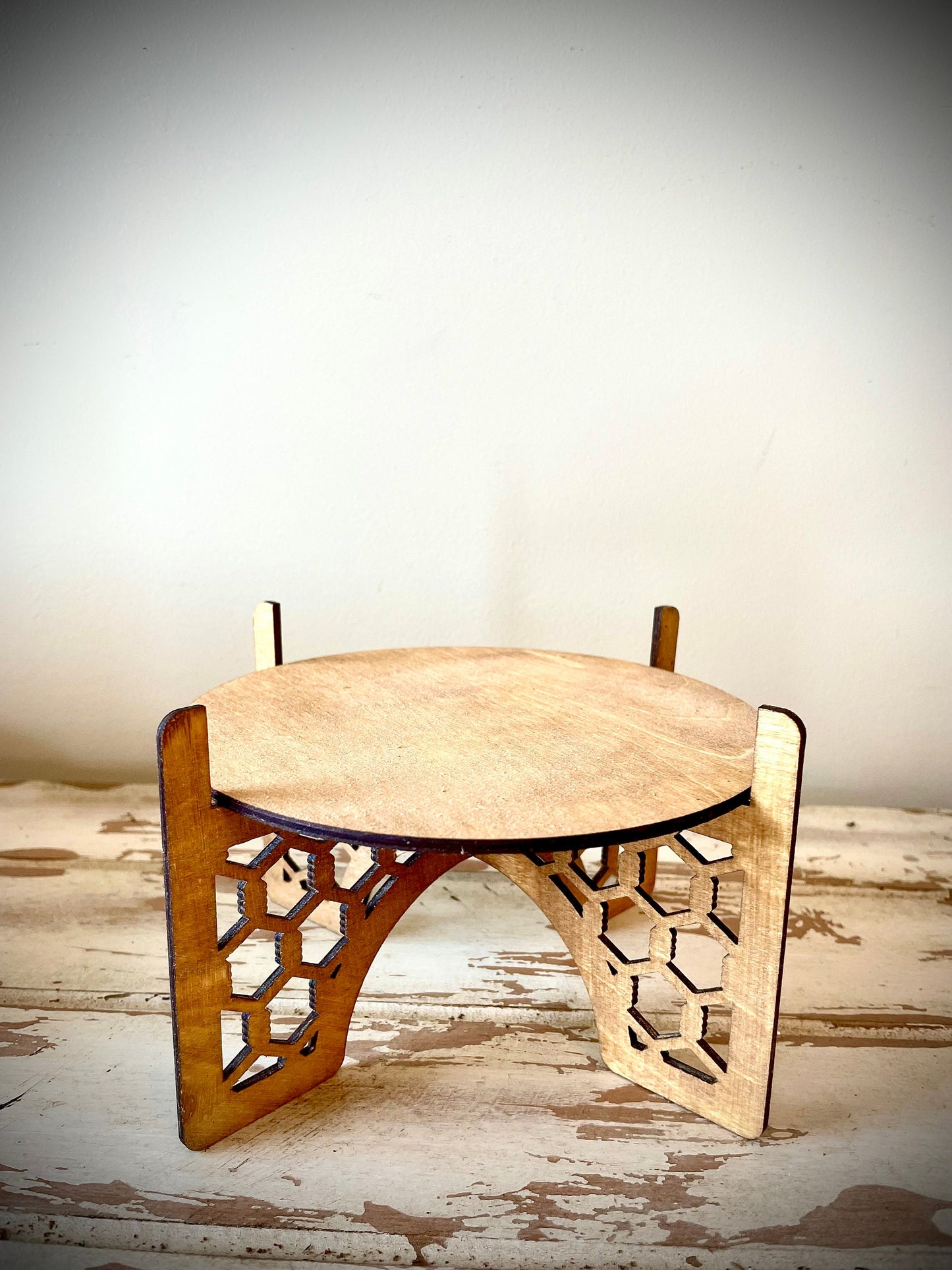 Wood Rattan Boho Indoor Plant Stand | 3 Sizes | 12 Finishes
