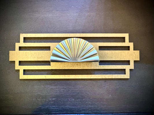Boho Modern Art Deco Art Deco wood drawer knob or pull accent available in 15 finishes.  2 pieces. Set A-Rectangle.