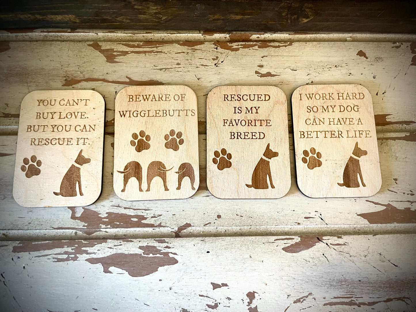 "Dogs Are My Favorite People" Funny Dog Wood Fridge Magnet | Funny Gift