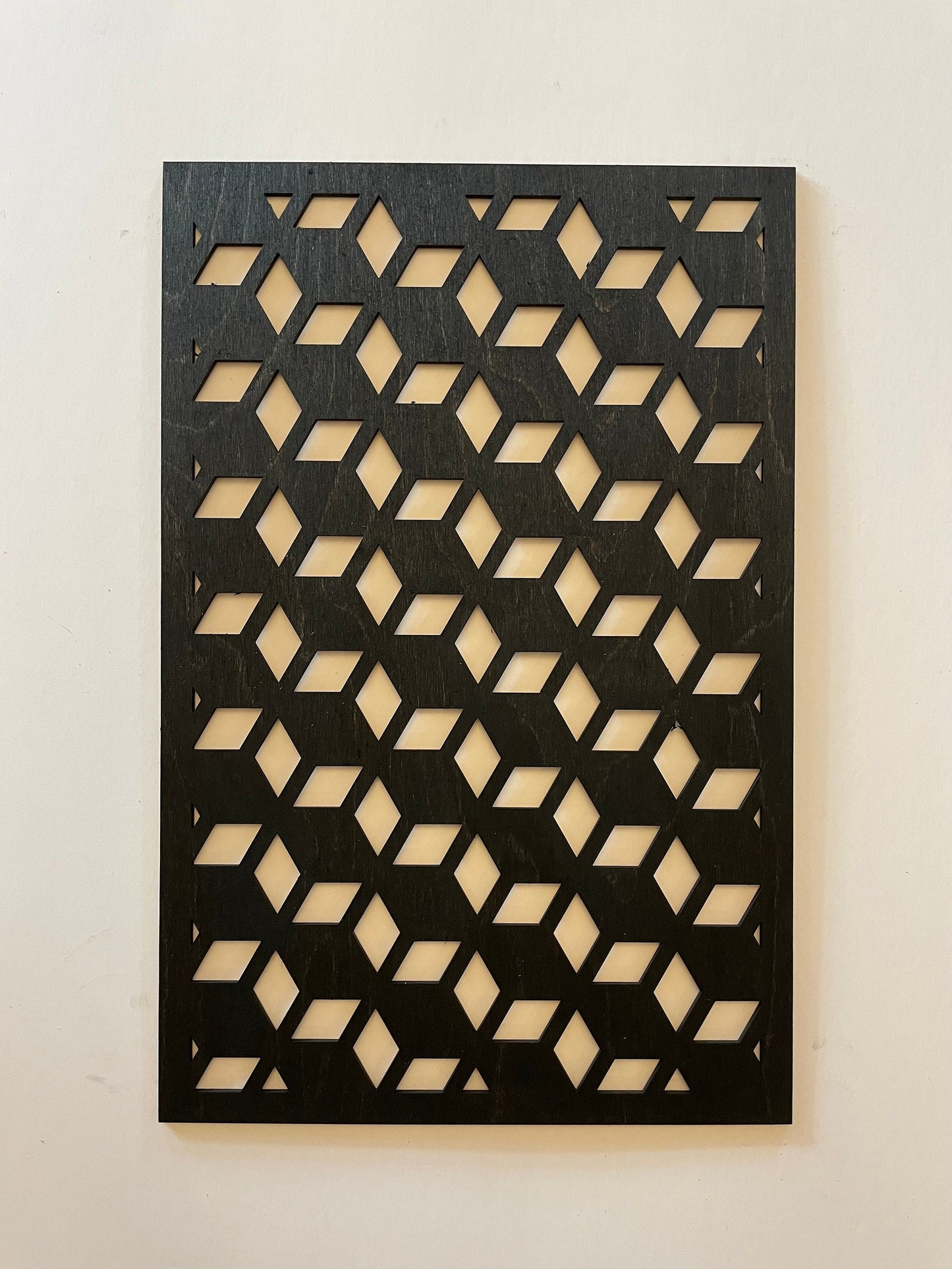 Geometric Cubes Optical Illusion Wood Wall Art | 3-Panel Set | Multiple Finishes