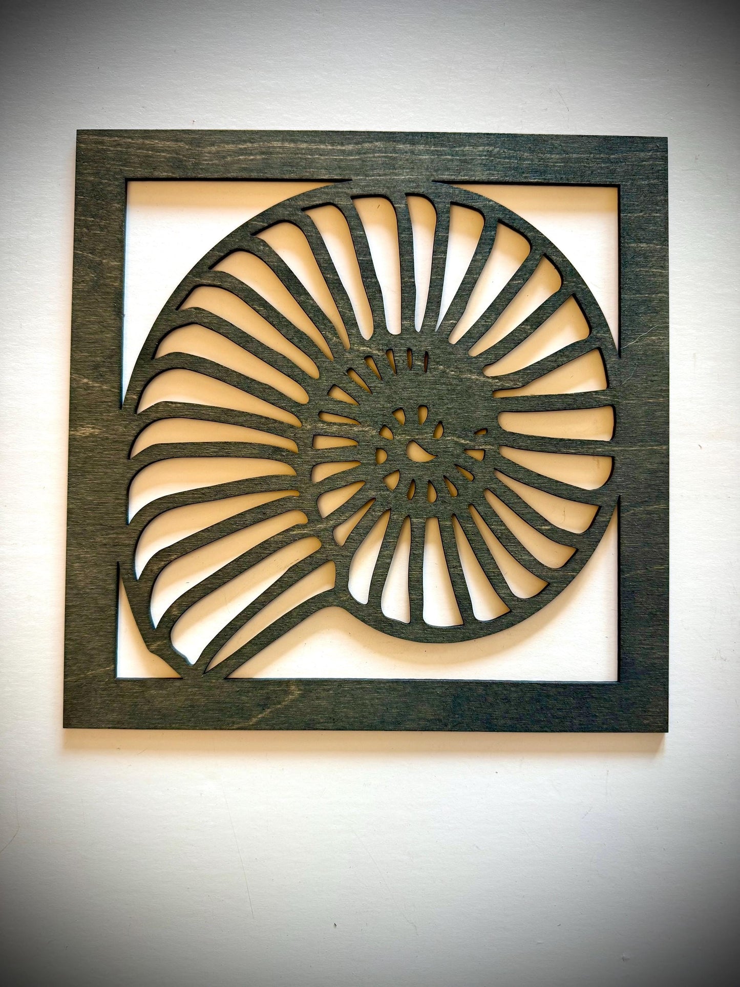 Trilobite & Ammonite Fossil Wood Wall Art | 2-Panel Set | Multiple Sizes & Finishes
