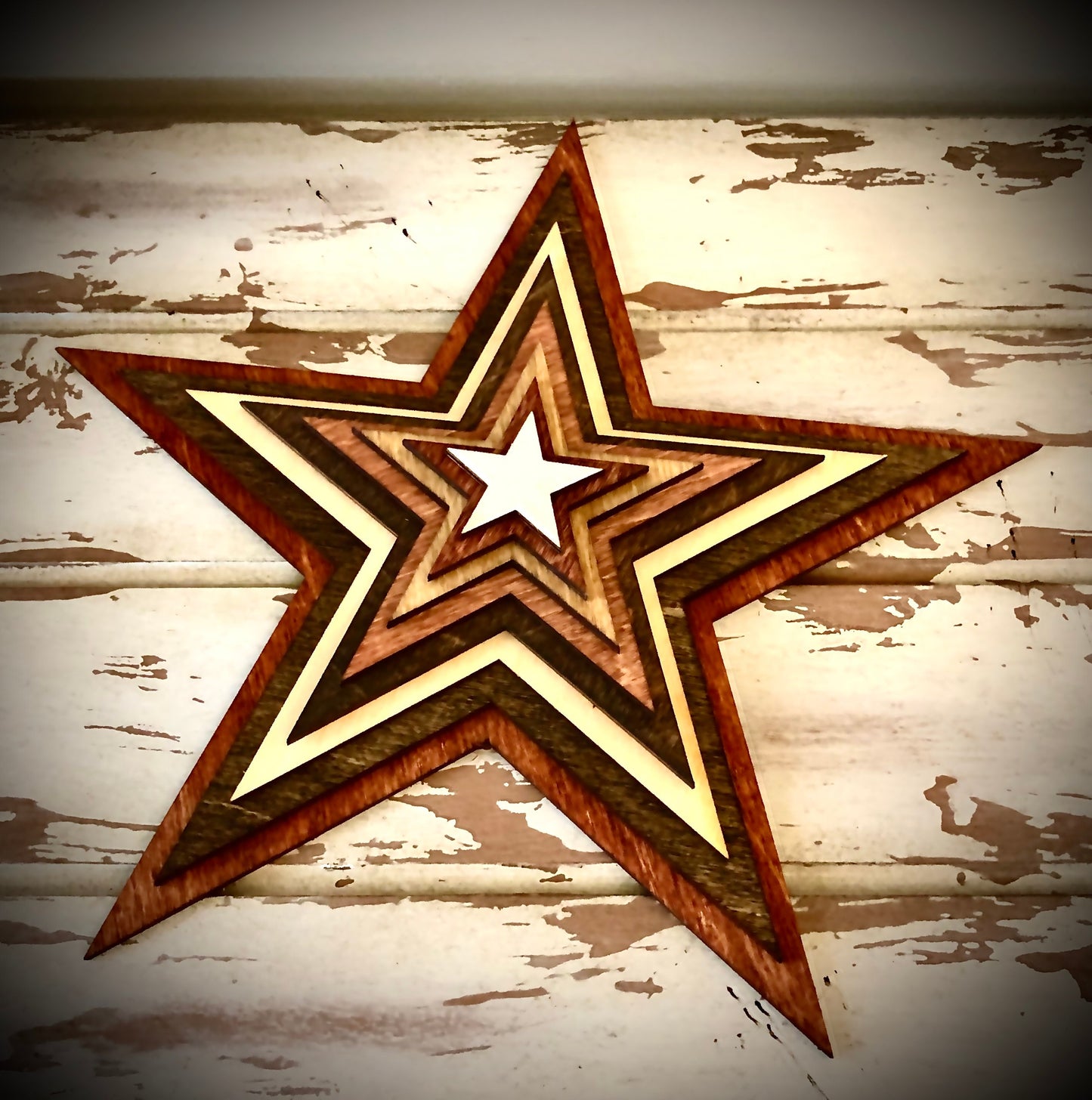 Stacked Stars 3D Wood Table & Wall Art | Multi-Color