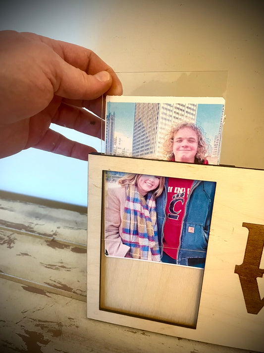 Wood LOVE 4x6 Photo Frame | Portrait or Landscape | Engagement & Wedding Gift