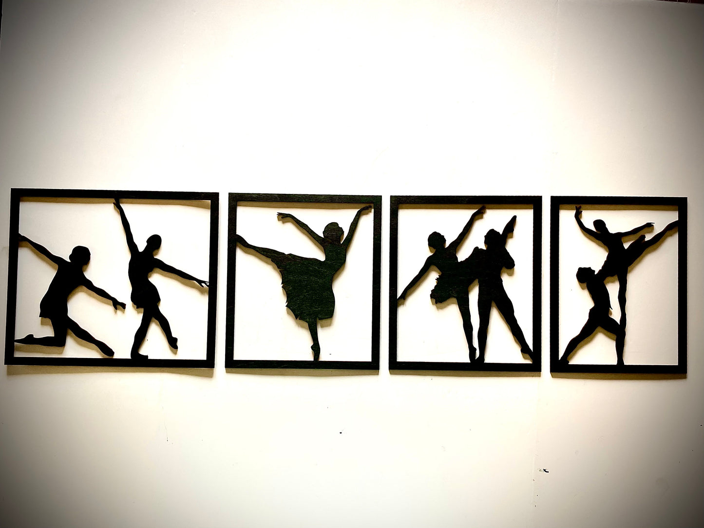 Ballerina Wood Wall Art | 4-Panel Set | 12 Finishes