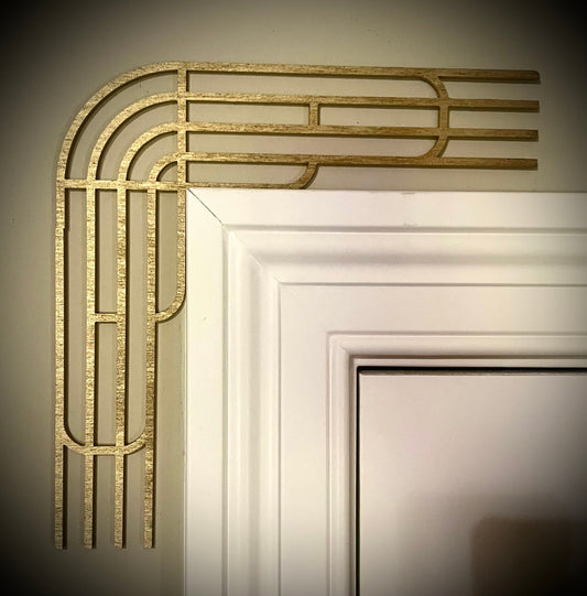Art Deco Art Deco window and door corner accent/trim decoration (set of 2) available in multiple sizes & finishes Style-P
