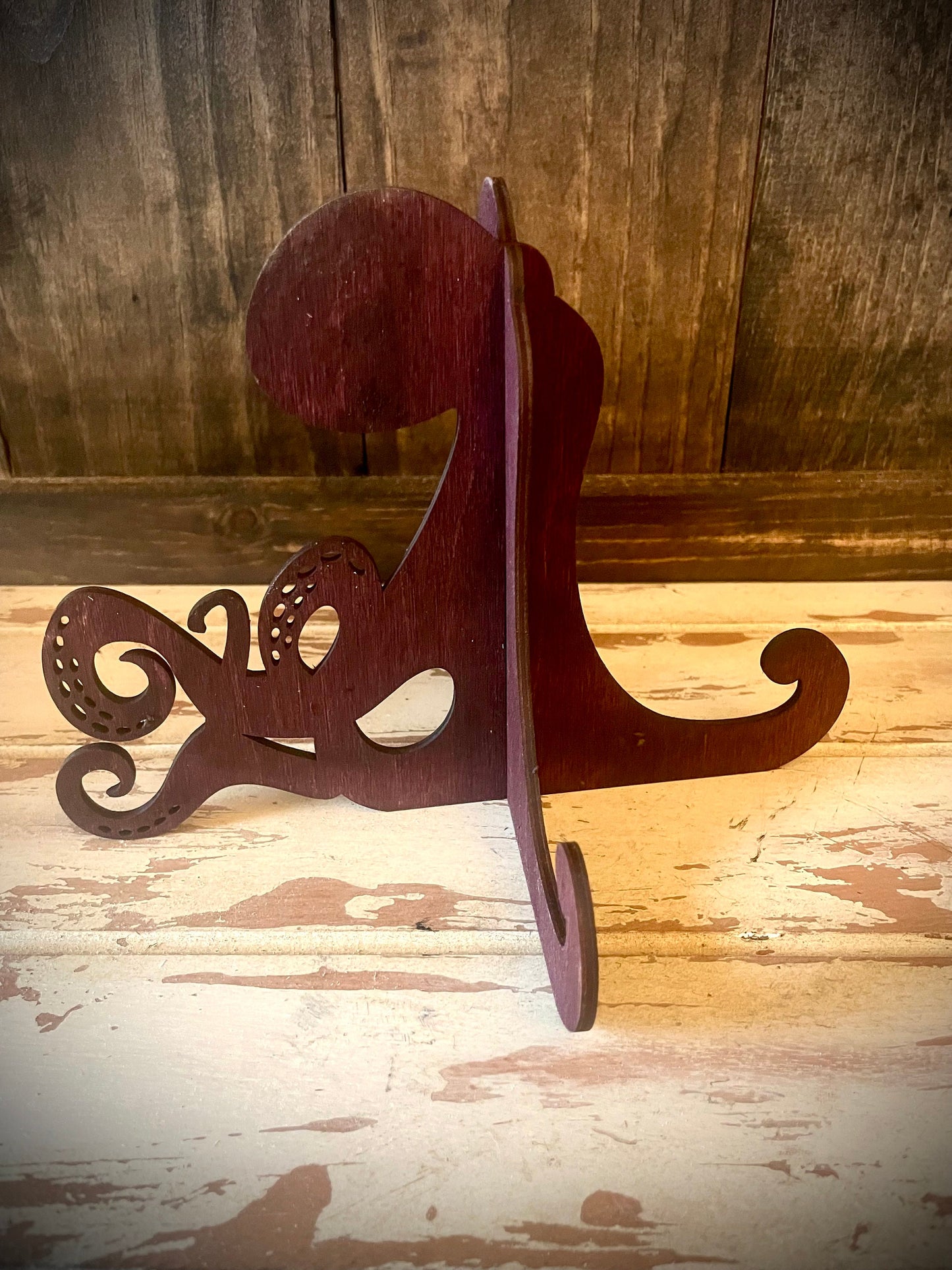 Octopus Wood Display Easel | Art, Photo & Plate Stand | 12 Finishes