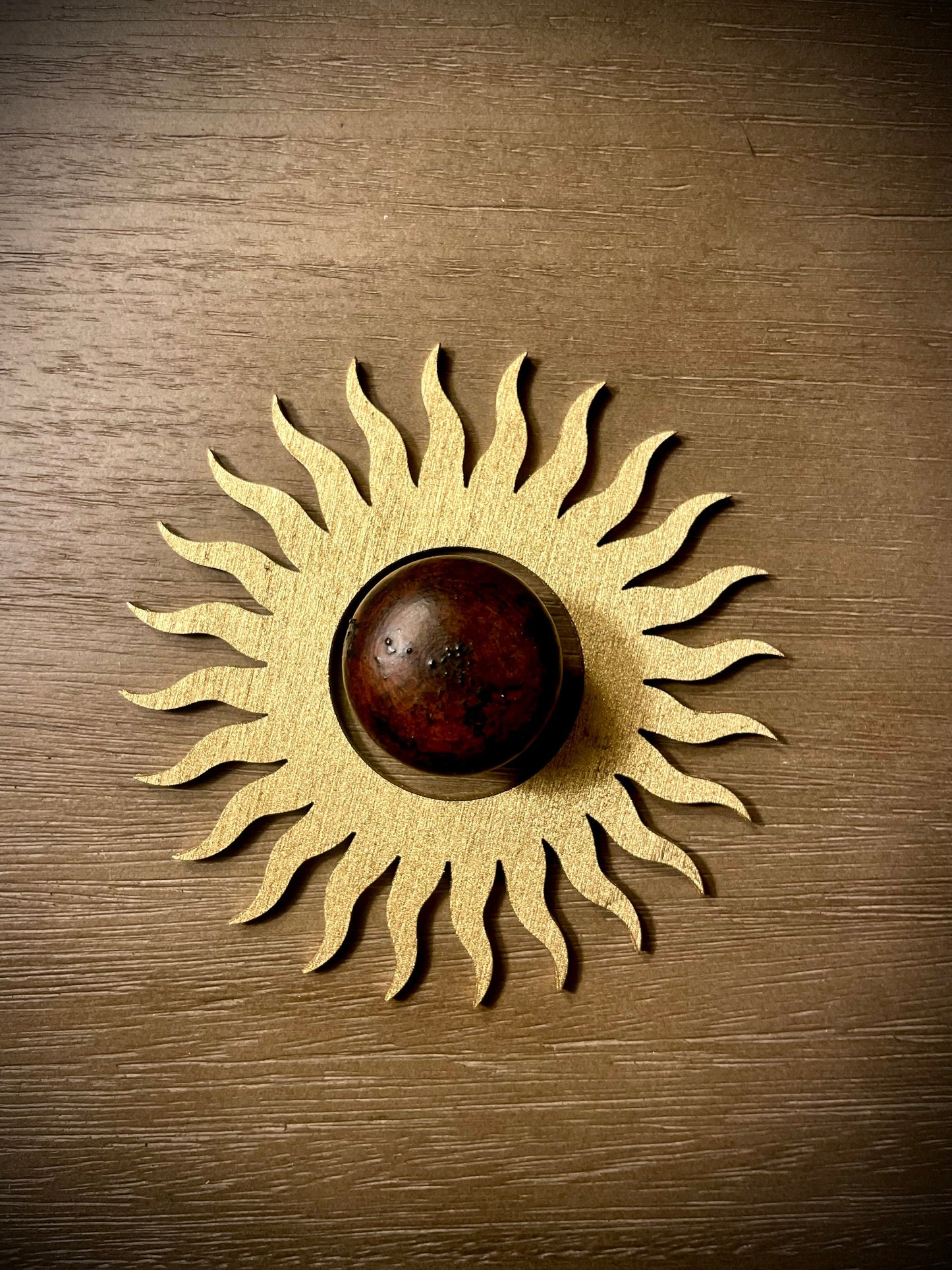 Aztec Sunburst Wood Drawer Knob & Pull Accent | Set of 2 | 15 Finishes | Set AA