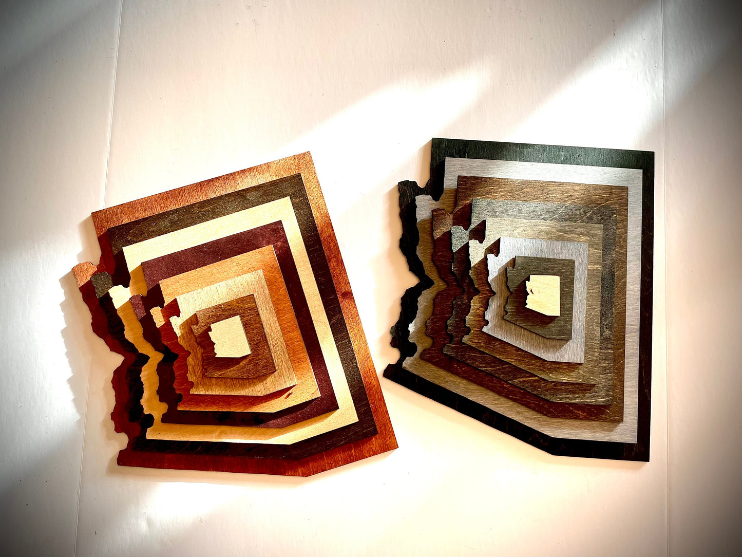 Arizona Stacked State 3D Wood Table & Wall Art | Multi-Color