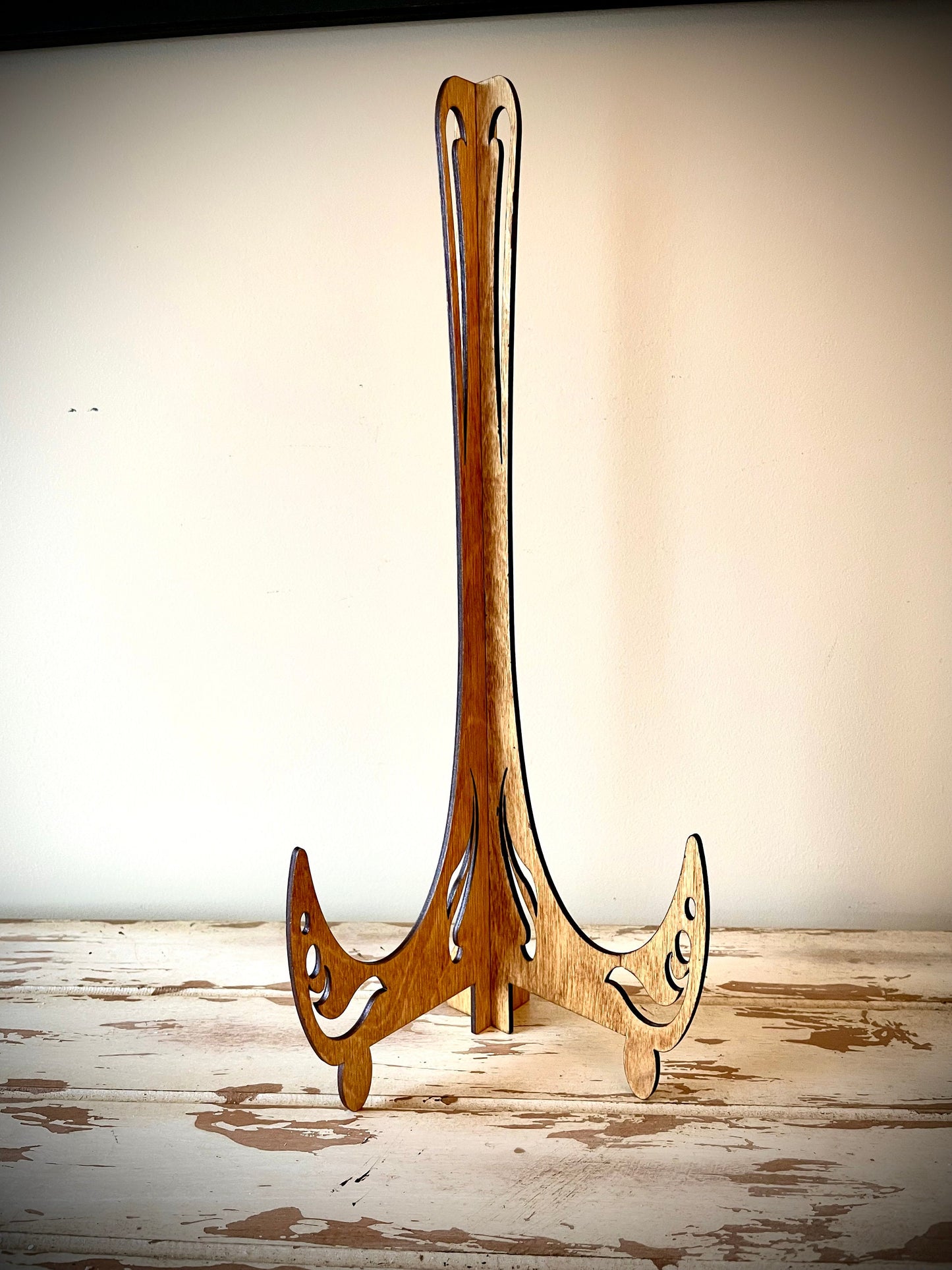 Wood Display Easel | Art, Photo & Plate Stand | 12 Finishes | Style B