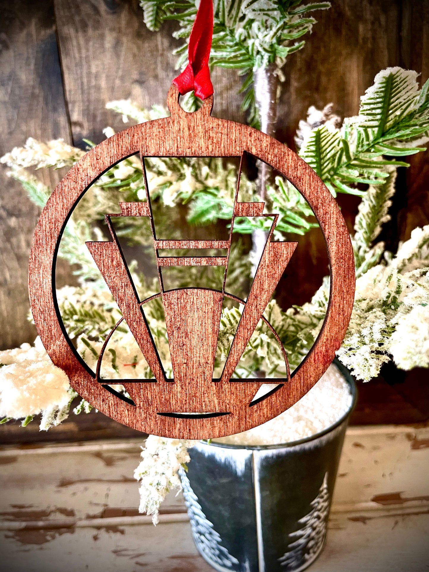 Art Deco Marquee Wood Christmas Ornament | Multiple Finishes & Styles | Boho Holiday Gift