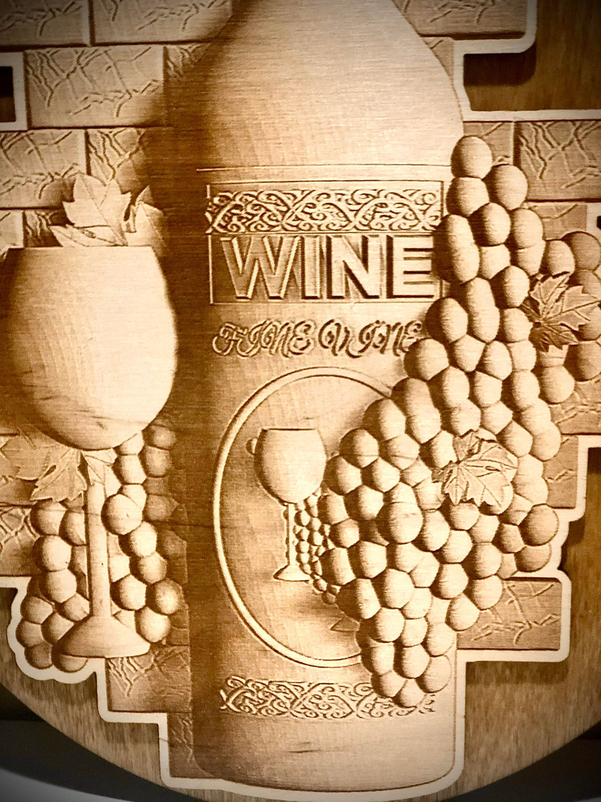 Custom Chateau Wine Bar Sign | 3D Engraved Wood | Bar & Wine Room Decor