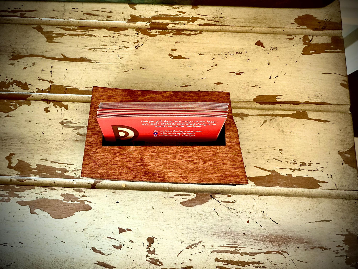 North Dakota Wood Business Card Holder | 12 Finishes | Office Gift