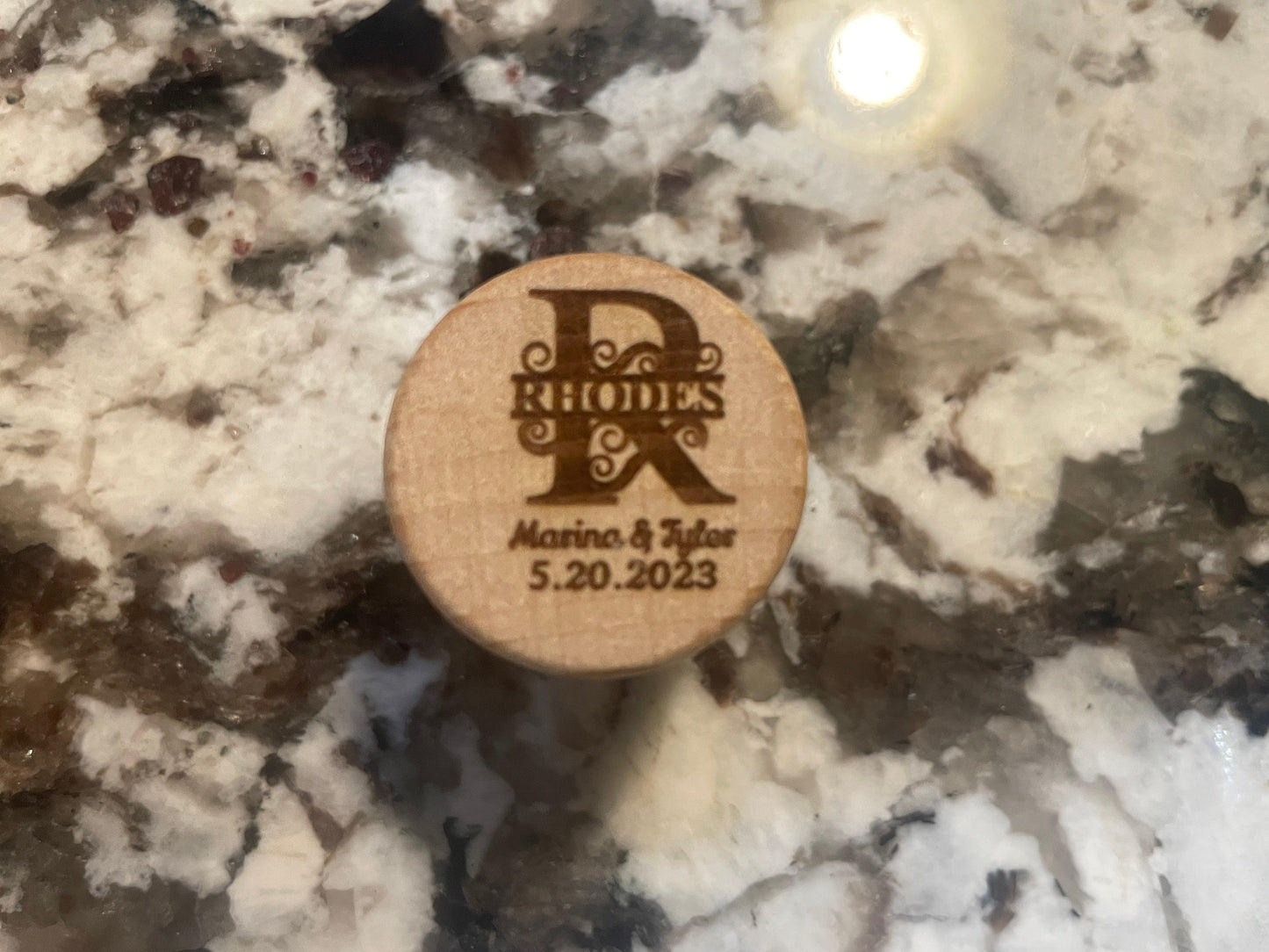 Custom Engraved Wood Wine Bottle Stopper | Personalized Wine Gift