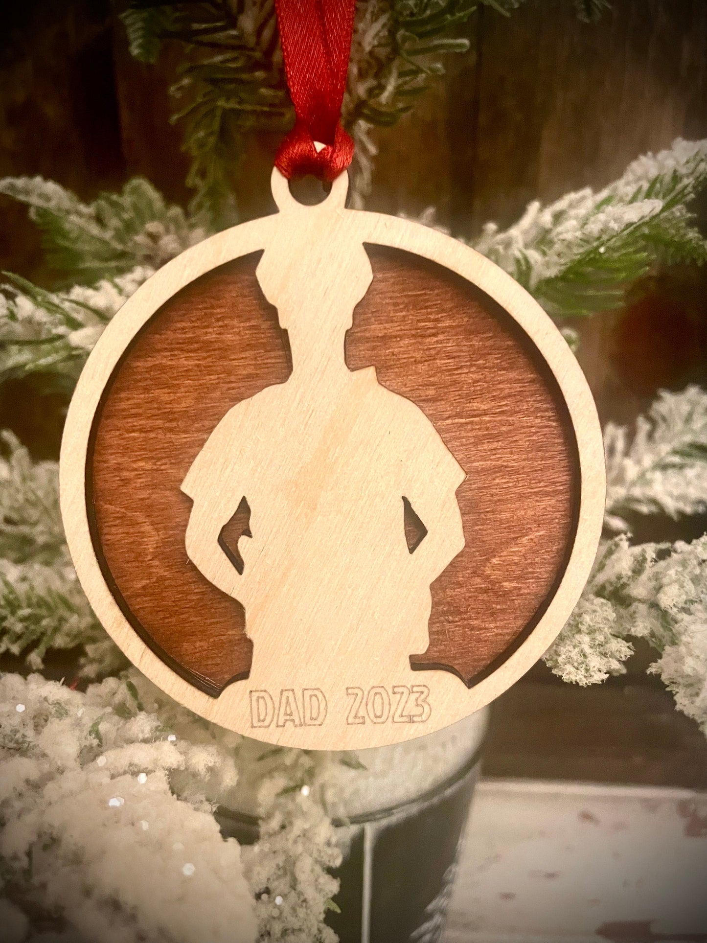 Police Officer Personalized 2-Layer Wood Christmas Ornament & Gift Tag | Multiple Finishes | First Responder Gift