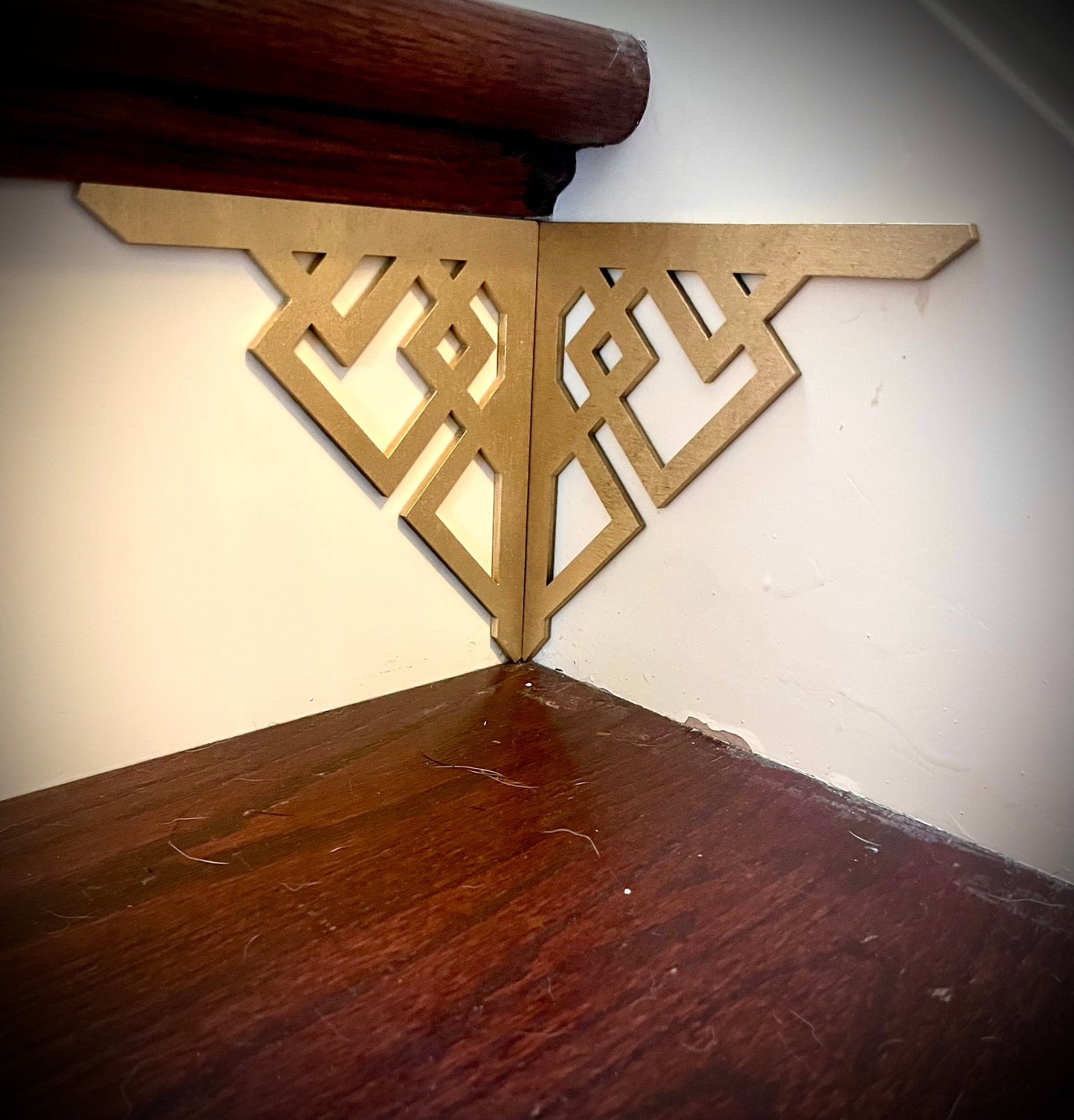 Art Deco art deco staircase corner accents / embellishments (set of 4) available in multiple finishes-style H