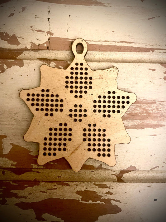 Cross Stitch Snowflake Christmas Ornament Wood Blanks | Assorted Quantities