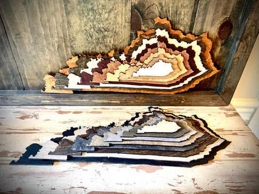 Kentucky Stacked State 3D Wood Table & Wall Art | Multi-Color