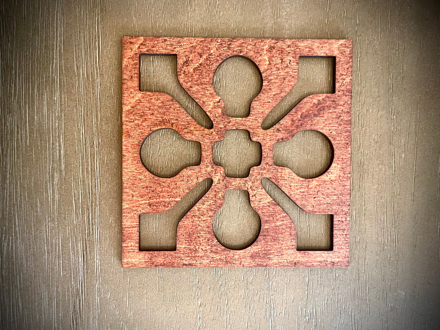 Boho Modern Flower Wood Drawer Knob & Pull Accent | Set of 4 | 15 Finishes | Set Y