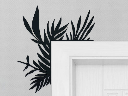 Floral Wood Window & Door Corner Accent & Trim | Set of 2 | Multiple Sizes & Finishes | Floral Style 03