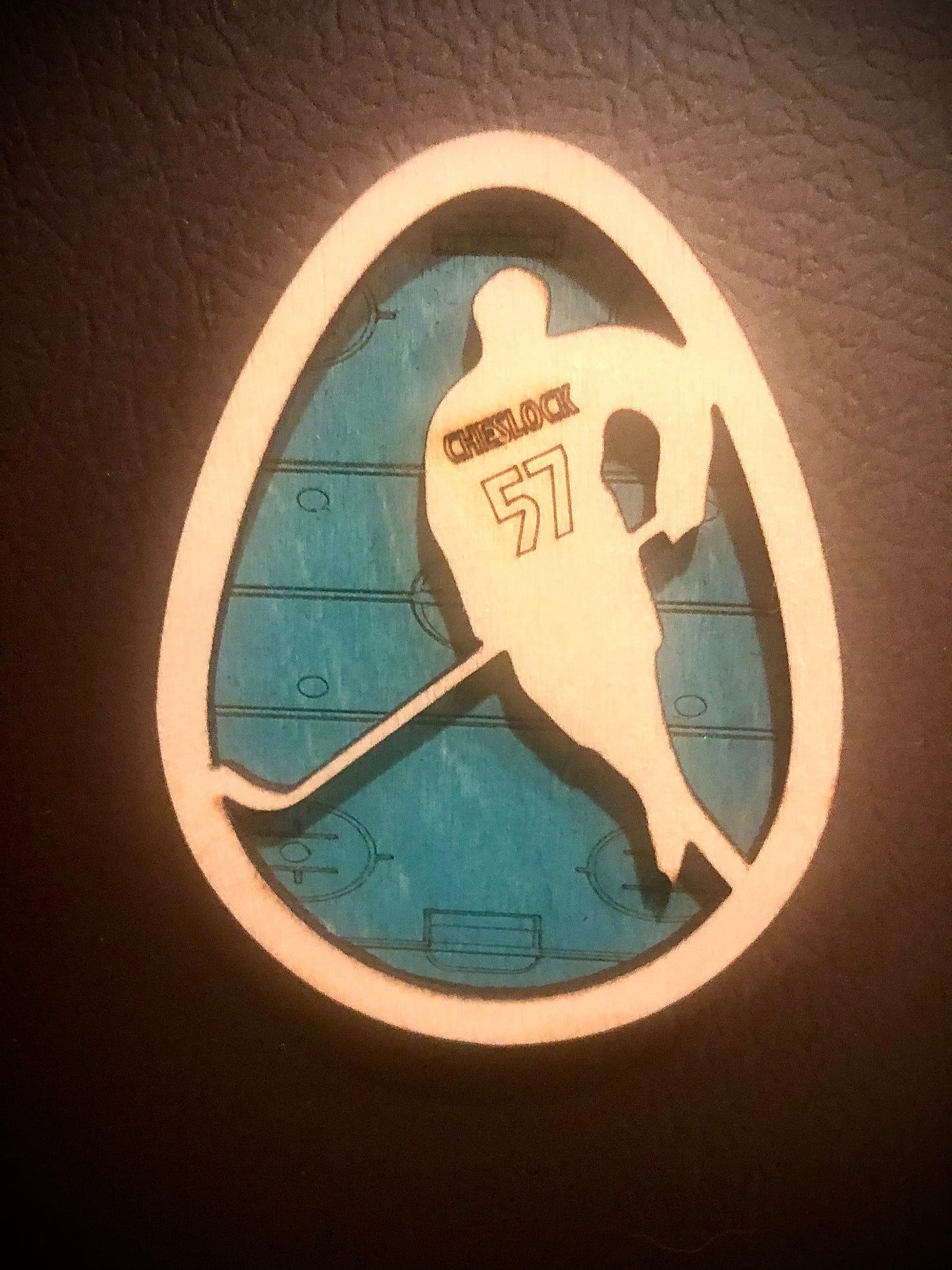 Personalized Hockey Player Easter Egg Magnet | Engraved Name & Number | Easter Gift