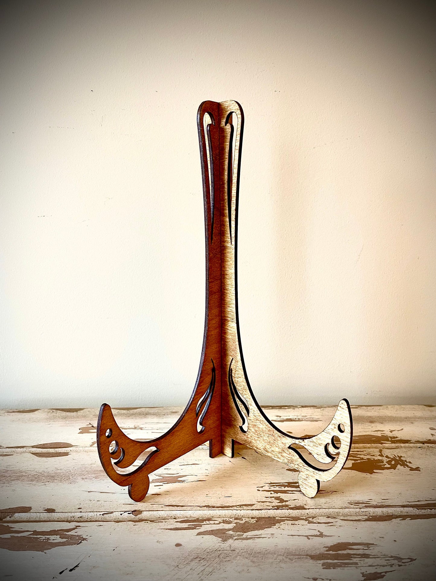 Wood Display Easel | Art, Photo & Plate Stand | 12 Finishes | Style B