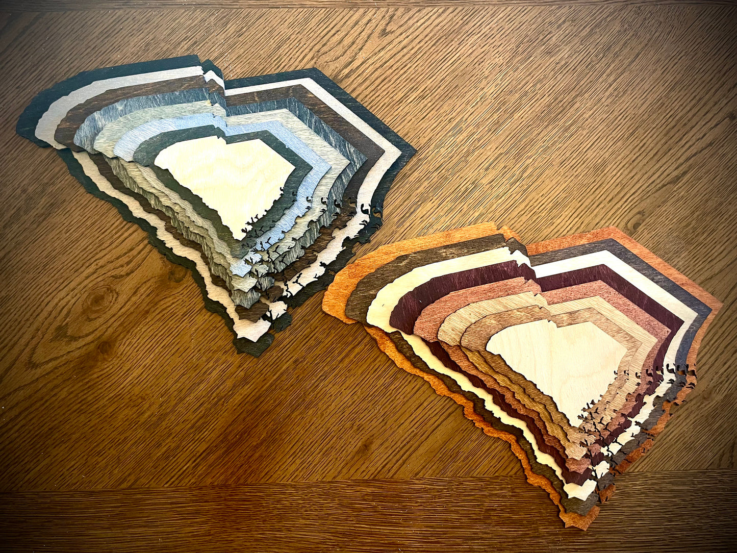 South Carolina Stacked State 3D Wood Table & Wall Art | Multi-Color