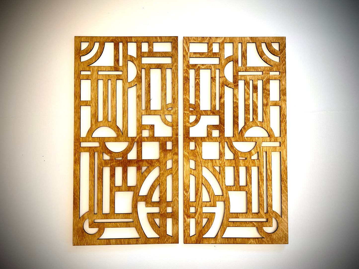 Art Deco Geometry 2-Panel Wood Wall Art - Style B