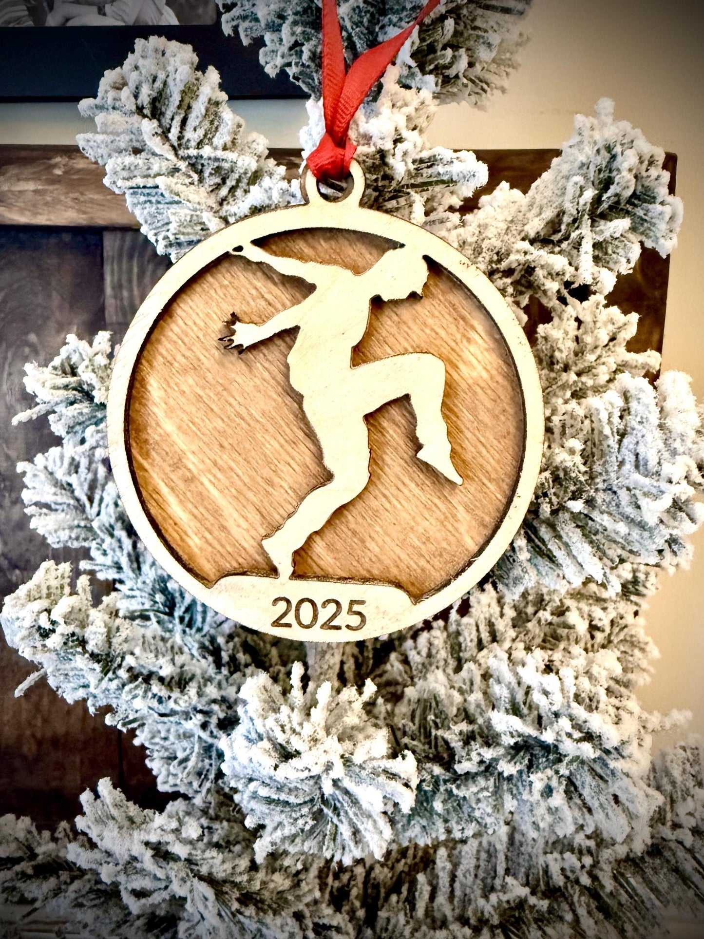 Hip Hop Jazz Dancing Male Personalized 2-Layer Wood Christmas Ornament & Gift Tag | Multiple Finishes | Dance Gift