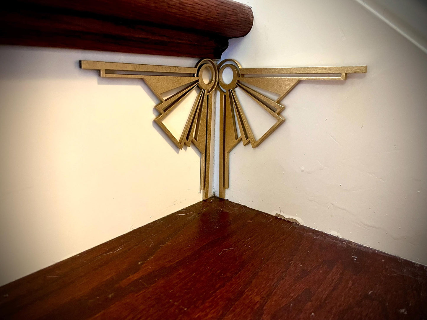 Art Deco art deco staircase corner accents / embellishments (set of 4) available in multiple finishes- style X