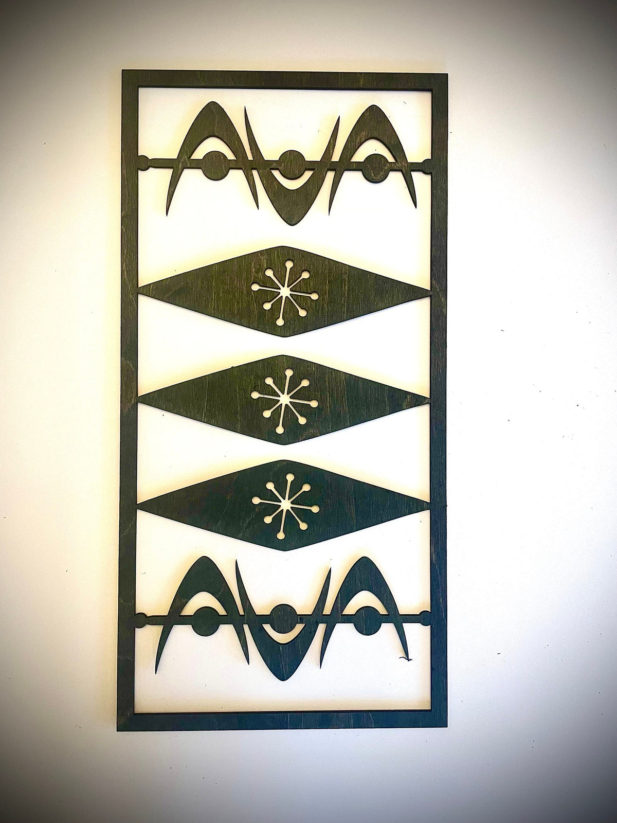 Mid Century Modern Wood Wall Art | 4-Panel Set | Multiple Sizes & Finishes | Set B