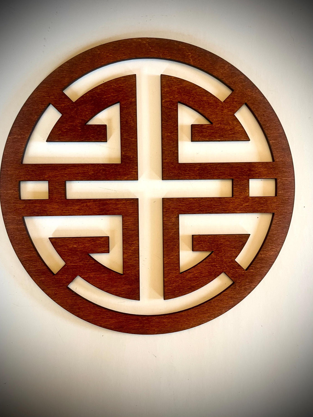 Boho Modern Chinese Feng Shui Geometric Wood Wall Art | 4-Panel Set | 15 Finishes | Fu, Xi Shou & Lu