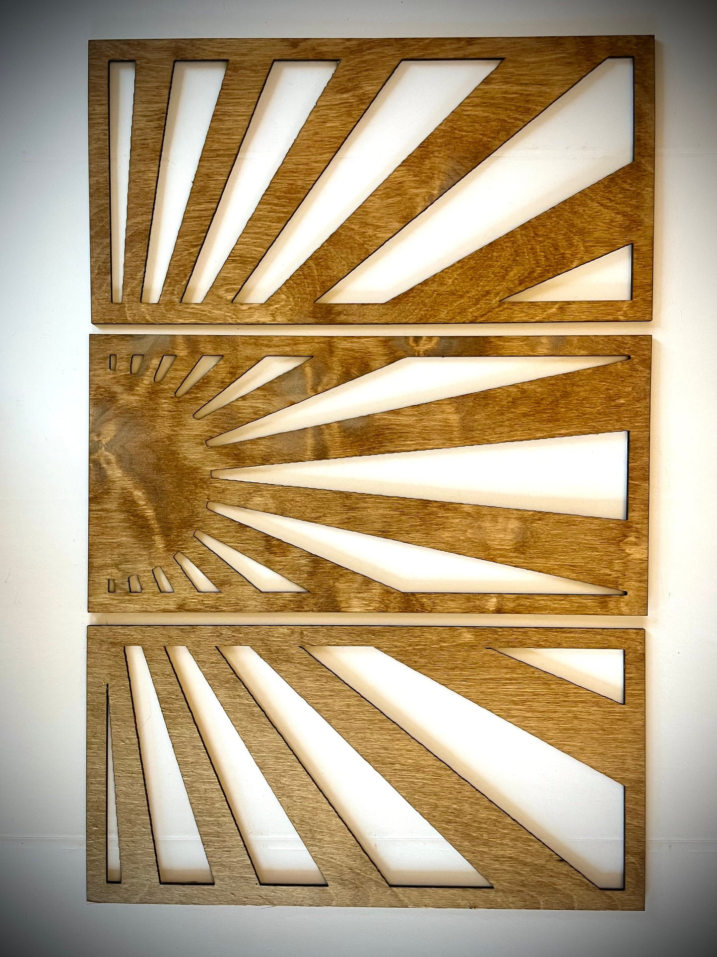 Rays of Sunshine Mandala Wood Wall Art | 3-Panel Set | Multiple Sizes & Finishes