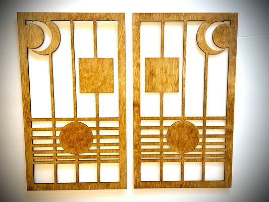 Art Deco Geometry 2-Panel Wood Wall Art - Style I