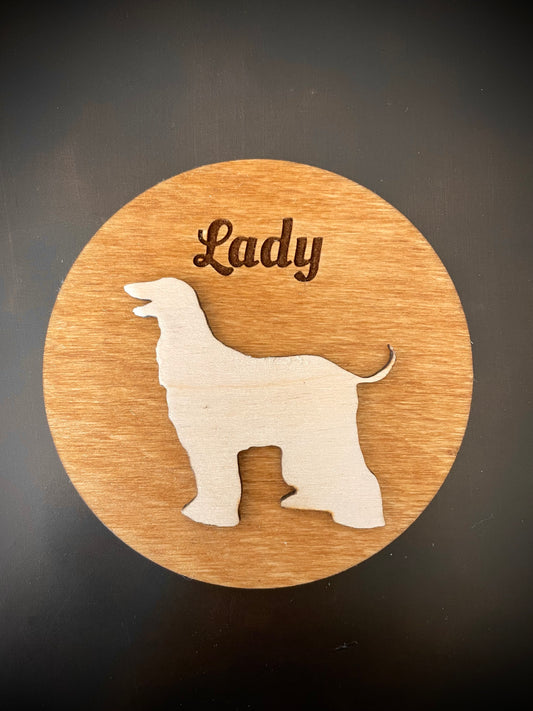 Afghan Hound Dog Breed Wood Refrigerator Magnet | 12 Finishes | Dog Lover Gift